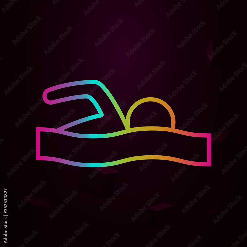 Poster swimmer nolan icon simple thin line, outline vector of swimming poll icons for ui and ux, website or
