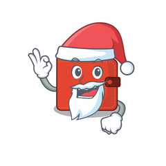 cartoon character of card wallet Santa having cute ok finger