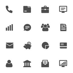 Banking and finance flat icons in gray
