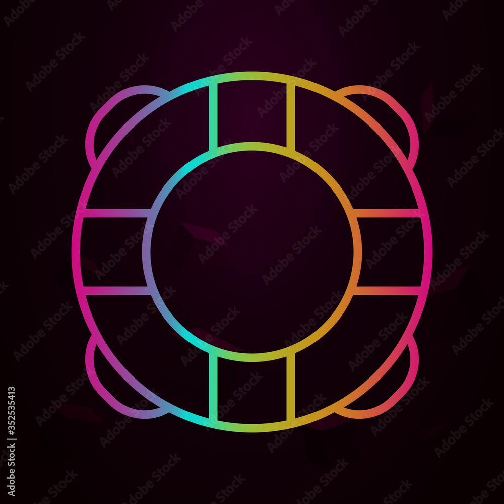 Poster lifebuoy nolan icon simple thin line, outline vector of swimming poll icons for ui and ux, website o