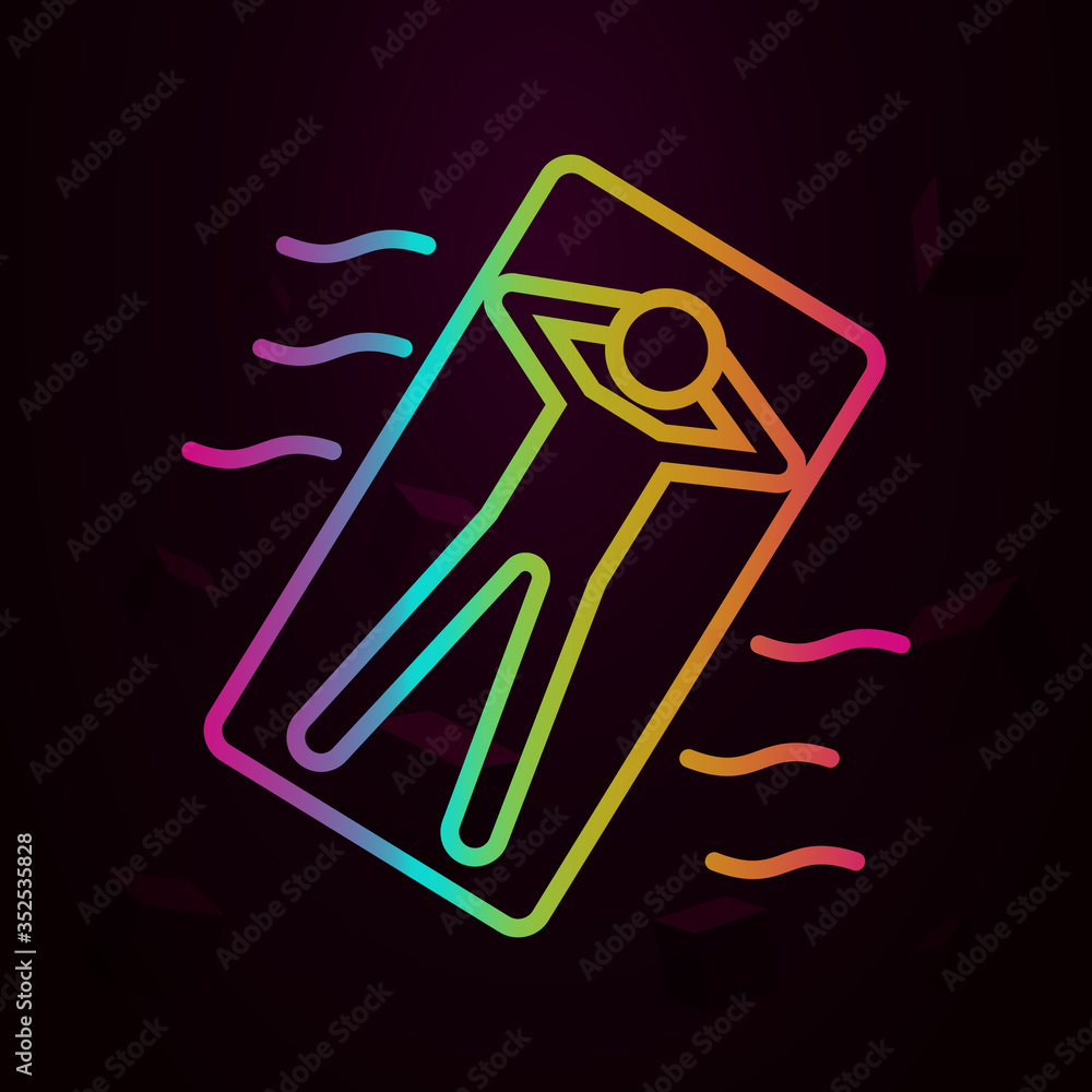 Poster man on a water mattress nolan icon simple thin line, outline vector of swimming poll icons for ui an