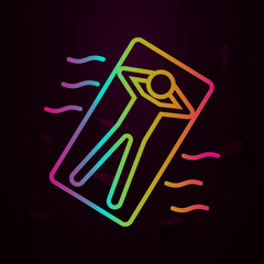 Man on a water mattress nolan icon Simple thin line, outline vector of Swimming poll icons for ui and ux, website or mobile application