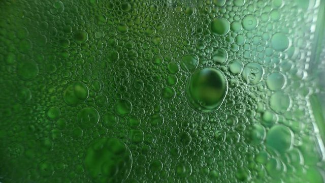 Colorful art of oil drops floating on a colorful gradient background