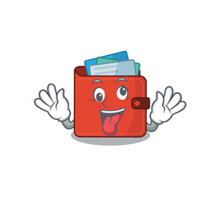 A mascot design of card wallet having a funny crazy face