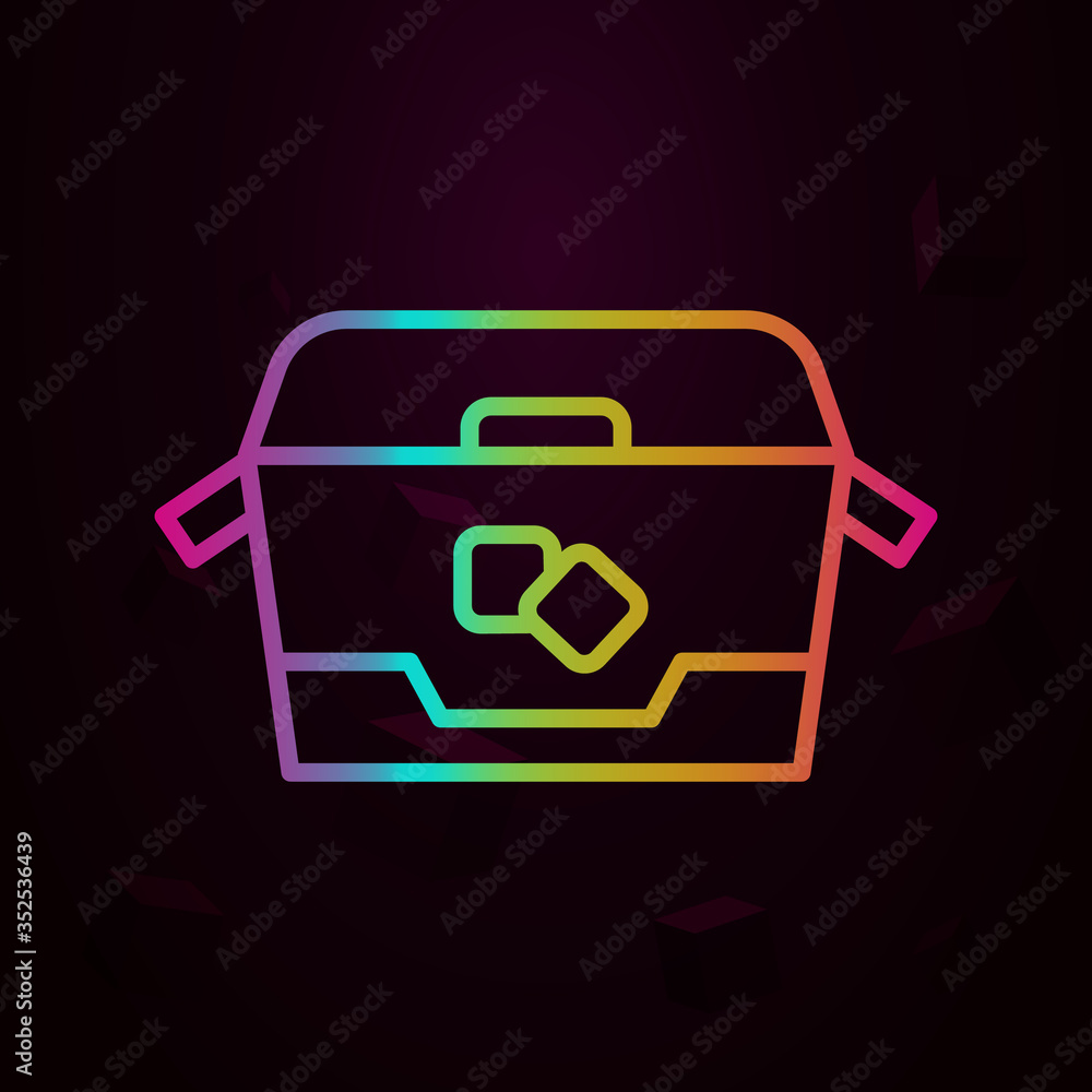 Poster portable fridge nolan icon simple thin line, outline vector of swimming poll icons for ui and ux, we