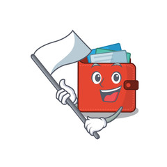 A heroic card wallet mascot character design with white flag