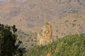 Roque el Rejo from mirador de la carbonera on la gomera, spain