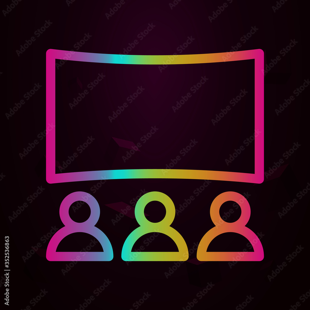 Poster theatre audience nolan icon simple thin line, outline vector of theater icons for ui and ux, website