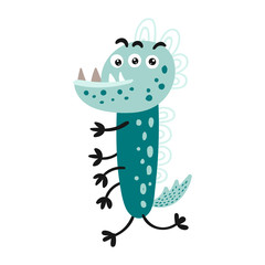 Cute isolated monster on a white background.