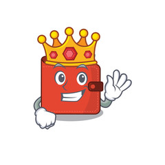 A Wise King of card wallet mascot design style with gold crown