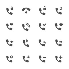 Obraz premium Call and connect flat icons in gray