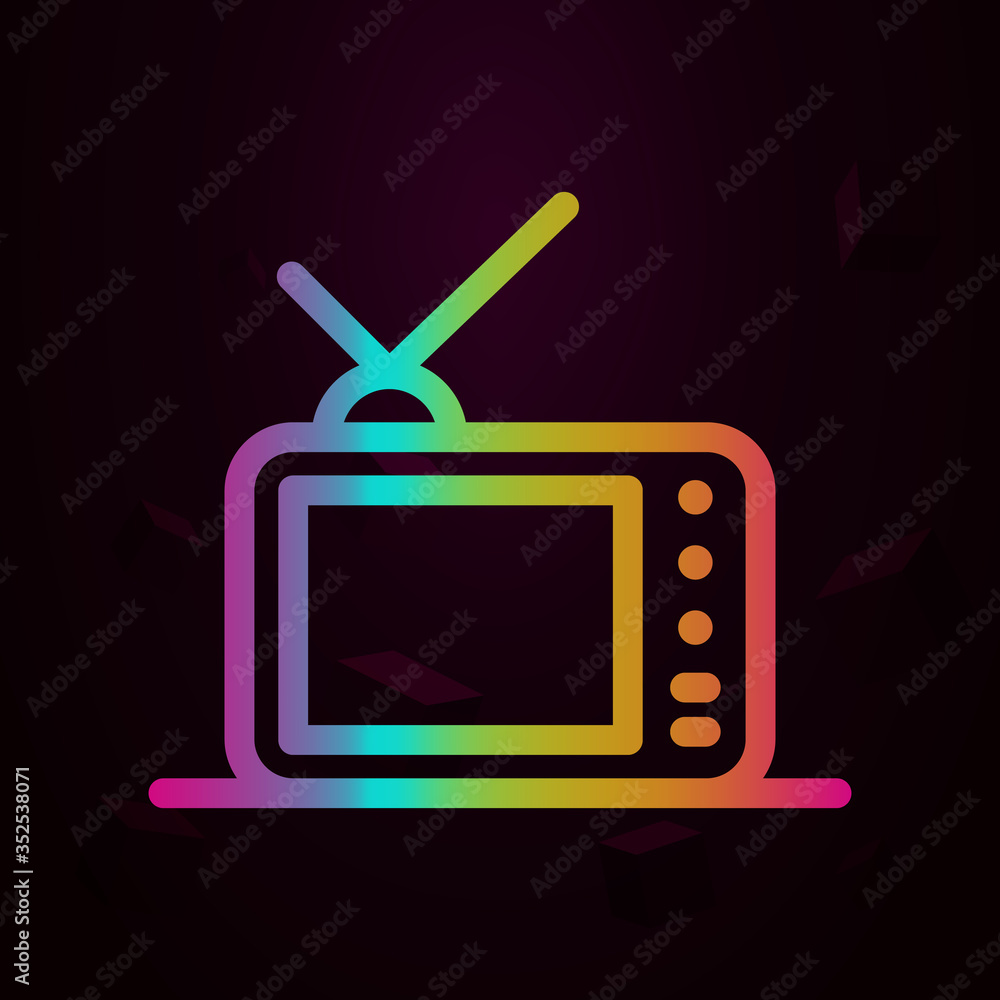 Poster old television nolan icon simple thin line, outline vector of theater icons for ui and ux, website o