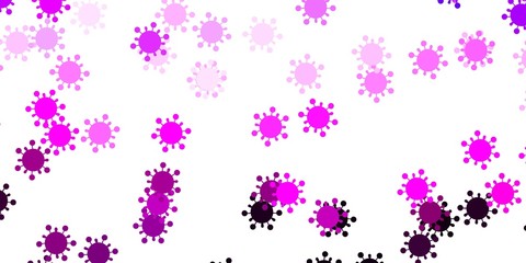 Light purple, pink vector texture with disease symbols.