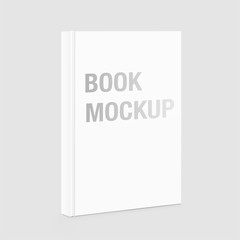 Hight realistic template of blank cover book on grey background. Vector illustration. It can be used for promo, catalogs, brochures, magazines, etc. Ready for your design. EPS10.	