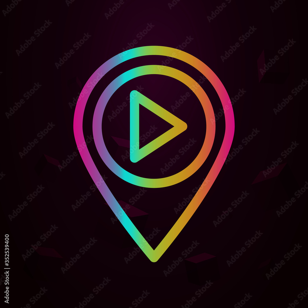 Poster theatre location nolan icon simple thin line, outline vector of theater icons for ui and ux, website
