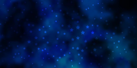 Naklejka na ściany i meble Dark BLUE vector pattern with abstract stars. Decorative illustration with stars on abstract template. Theme for cell phones.