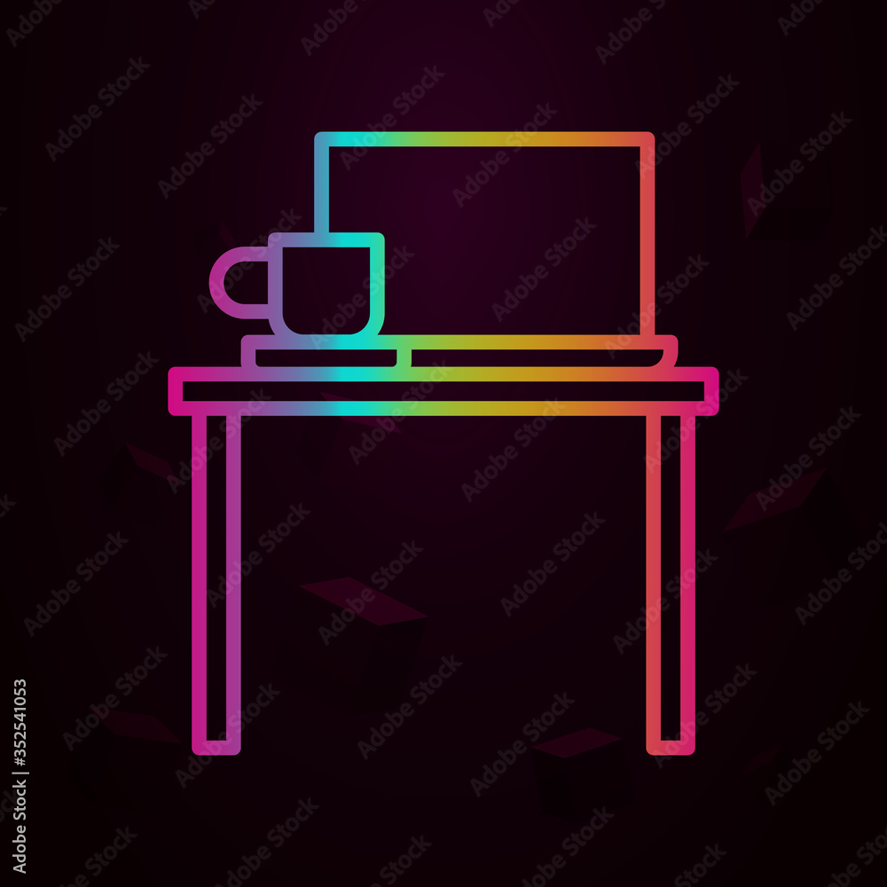 Aufkleber workplace, work table nolan icon simple thin line, outline vector of workplace icons for ui and ux, 
