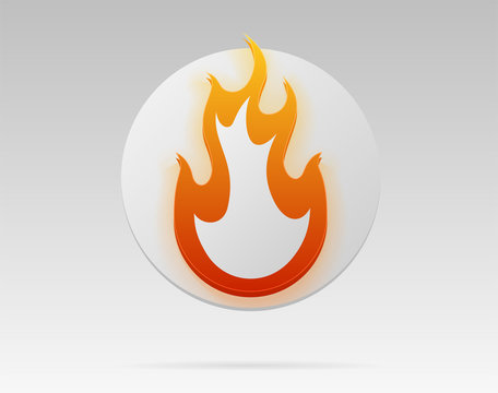 Glowing fire sign in vector.