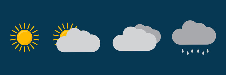 Set of weather icons. Vector illustration