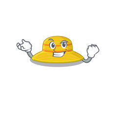 A funny cartoon design concept of summer hat with happy face