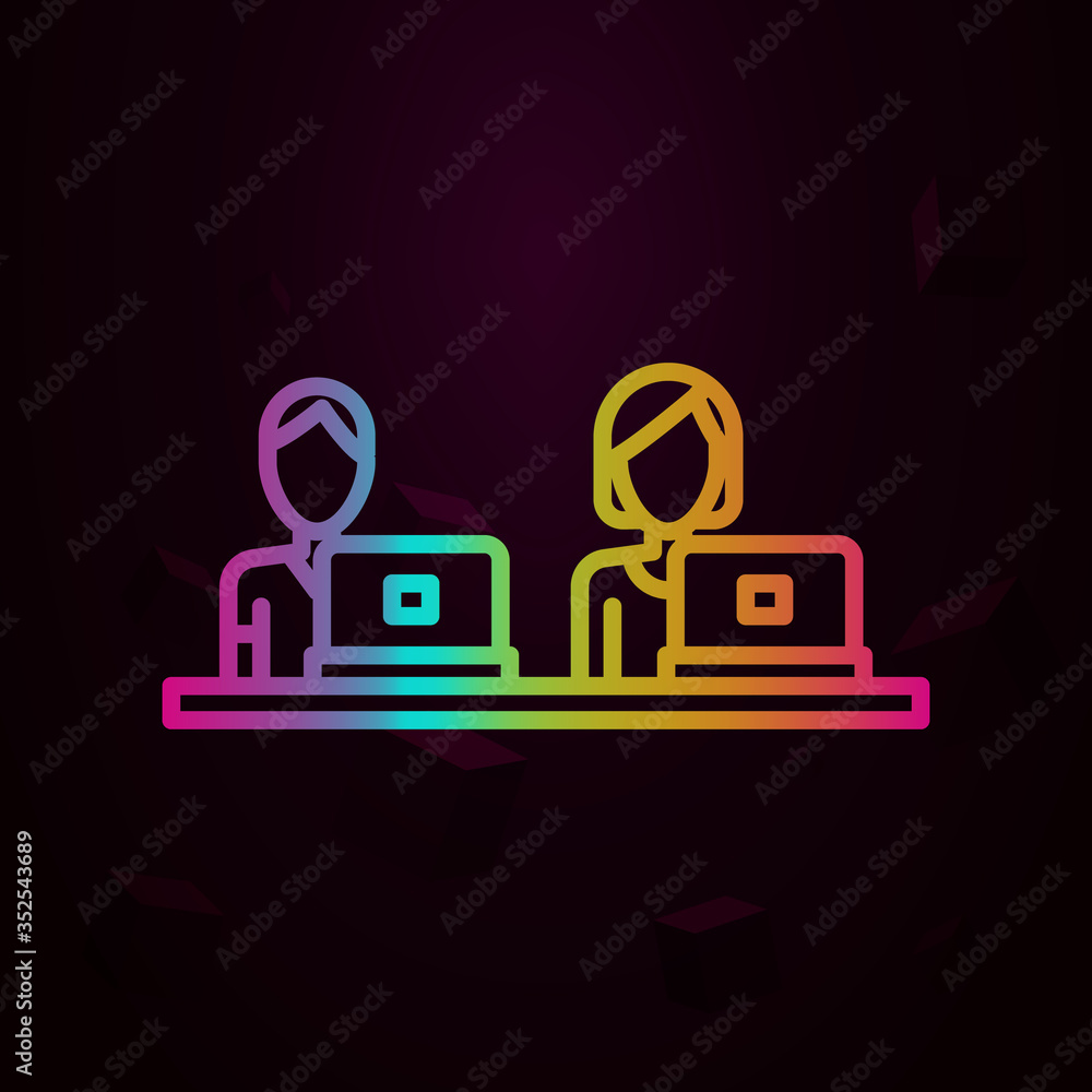 Poster workplace, work nolan icon simple thin line, outline vector of workplace icons for ui and ux, websit