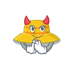 summer hat clothed as devil cartoon character design concept