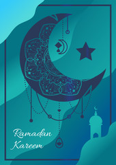 Ramadan Kareem islamic greeting card poster design