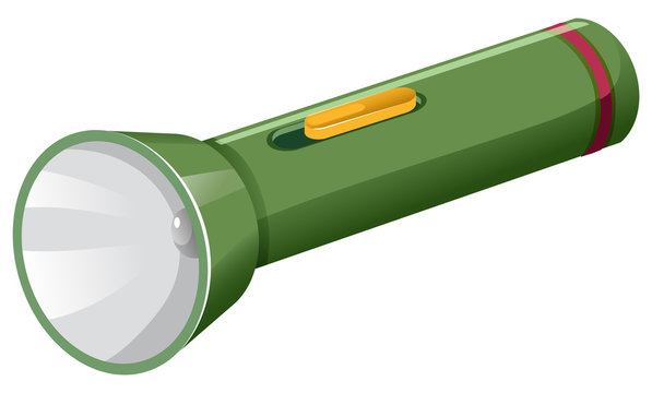 green flashlight with yellow button clip art preview