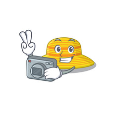 a professional photographer summer hat cartoon picture working with camera