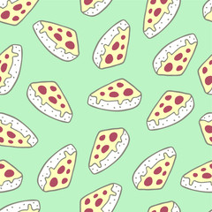 pizza pattern seamless pizza on blue background, print sliced pizza, pizza slices,print  pizza,pizza pattern for note cries, textiles, fabrics, clothes, postcards.pizza web banner
