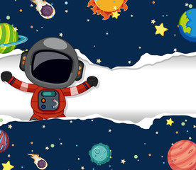 Space theme background with astronaut flying in the space