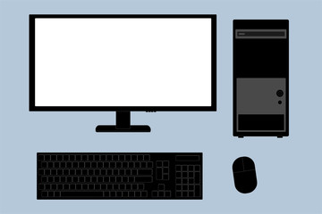 Fototapeta premium desktop computer with computer monitor and mouse