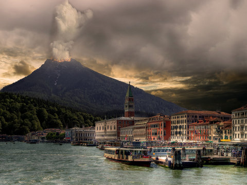 Vulkanausbruch bringt Gefahr f&uuml;r eine Stadt