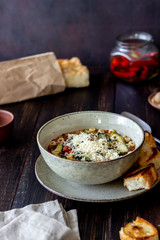 Italian minestrone soup. National cuisine. Recipe. Vegetarian food. Healthy eating. Diet.