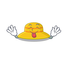 Funny summer hat cartoon design with tongue out face