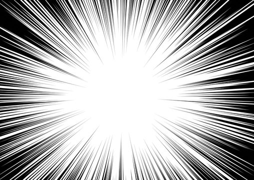 Black-white contrast Background of rays arranged in a circle. Illustration of a flash or glare. Concentration in the center of the composition. For various graphic designs. Vector illustration