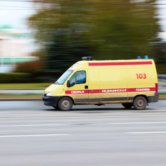ambulance car on the road