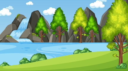 Naklejka premium Background scene with many trees in the park