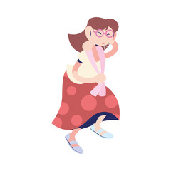 young woman with virus symptoms