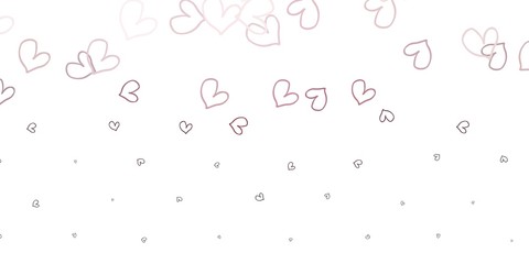 Light Gray vector background with Shining hearts.