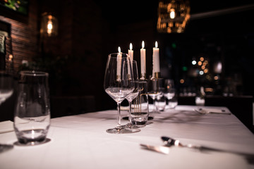 wine glasses on a table