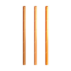 Straw Paper Drinking Pipe Accessory Set Vector. Cardboard Nature Ecology Clear Straw For Drink Beverage From Cup Or Bottle. Inflexible Straight Recycling Tube Template Realistic 3d Illustrations
