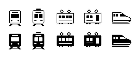 電車と新幹線のアイコンセット