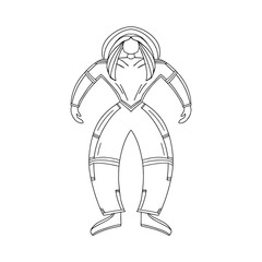 Cute hand drawn doodle woman astronaut. Isolated on white background. Vector stock illustration.