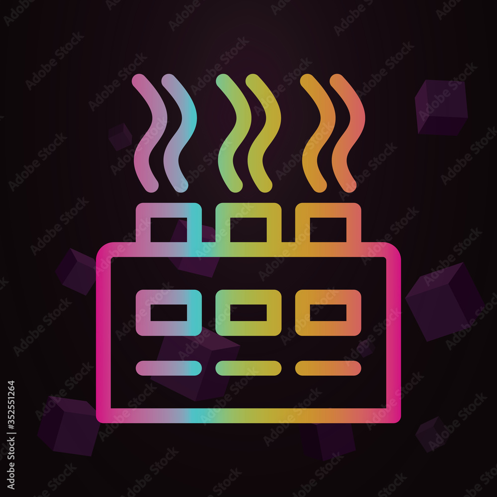 Poster gas, industry line vector nolan icon simple thin line, outline vector of pollution icons for ui and 