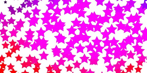 Light Purple, Pink vector texture with beautiful stars. Blur decorative design in simple style with stars. Design for your business promotion.