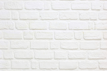 white paint brick wall for background texture design purpose
