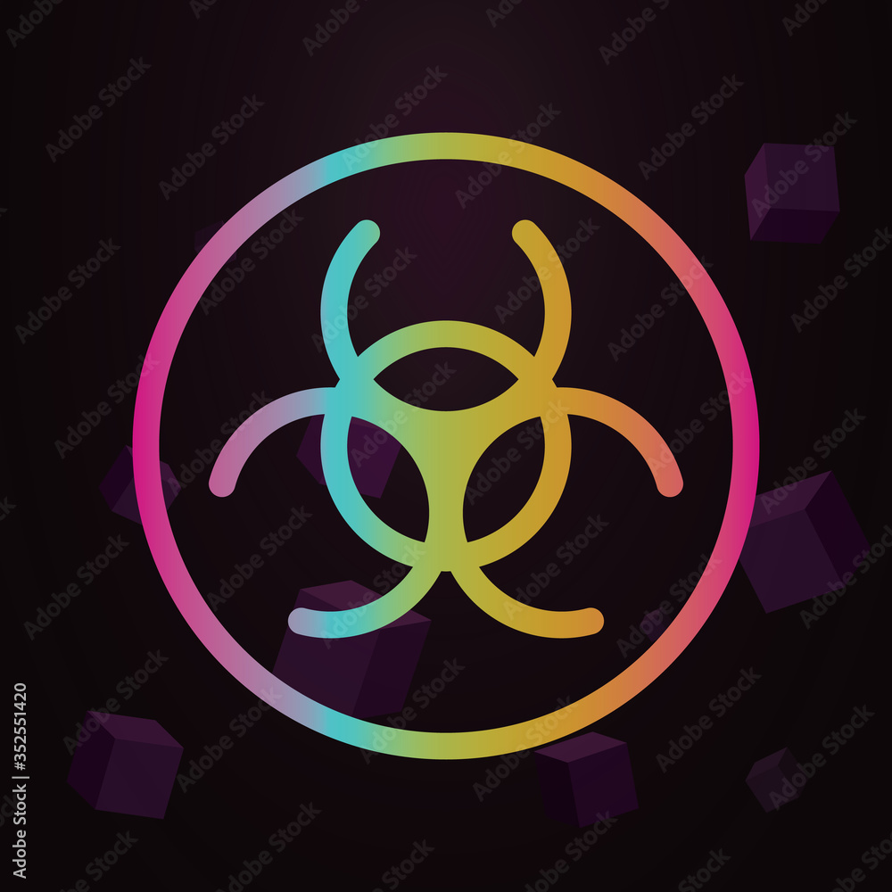 Poster contamination line vector nolan icon simple thin line, outline vector of pollution icons for ui and 