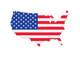 United States of America Flag Vector Map