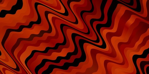 Dark Orange vector template with lines. Illustration in halftone style with gradient curves. Smart design for your promotions.